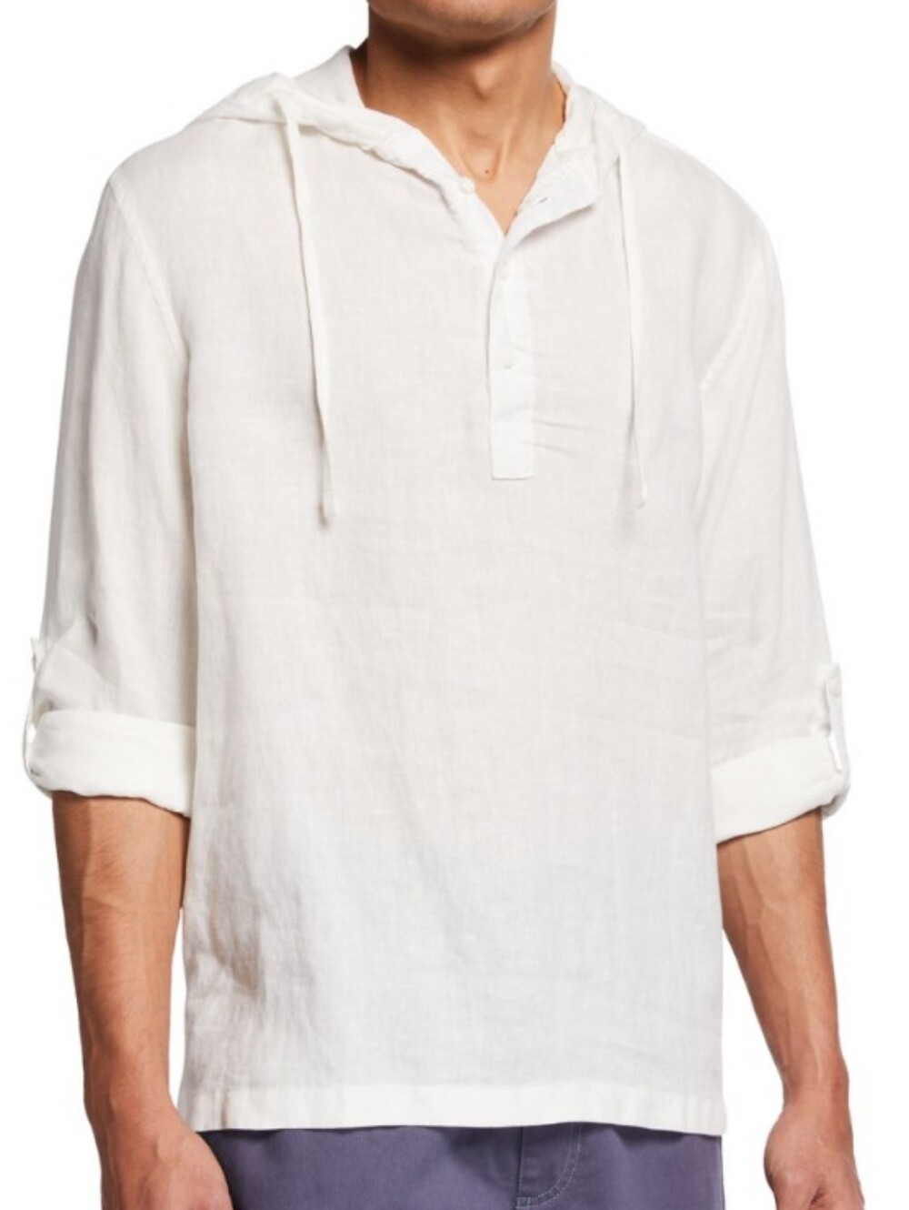 Onia Kai Linen Hooded Popover Shirt